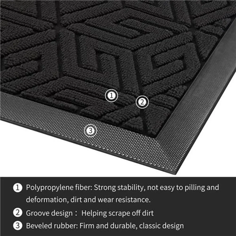 Durable Front Entrance Door Mat, Heavy Duty Outdoor Indoor Mat 17x29.5 